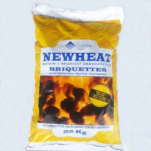 Newheat Smokeless Fuel Long Burning Briquettes 25kg Bags